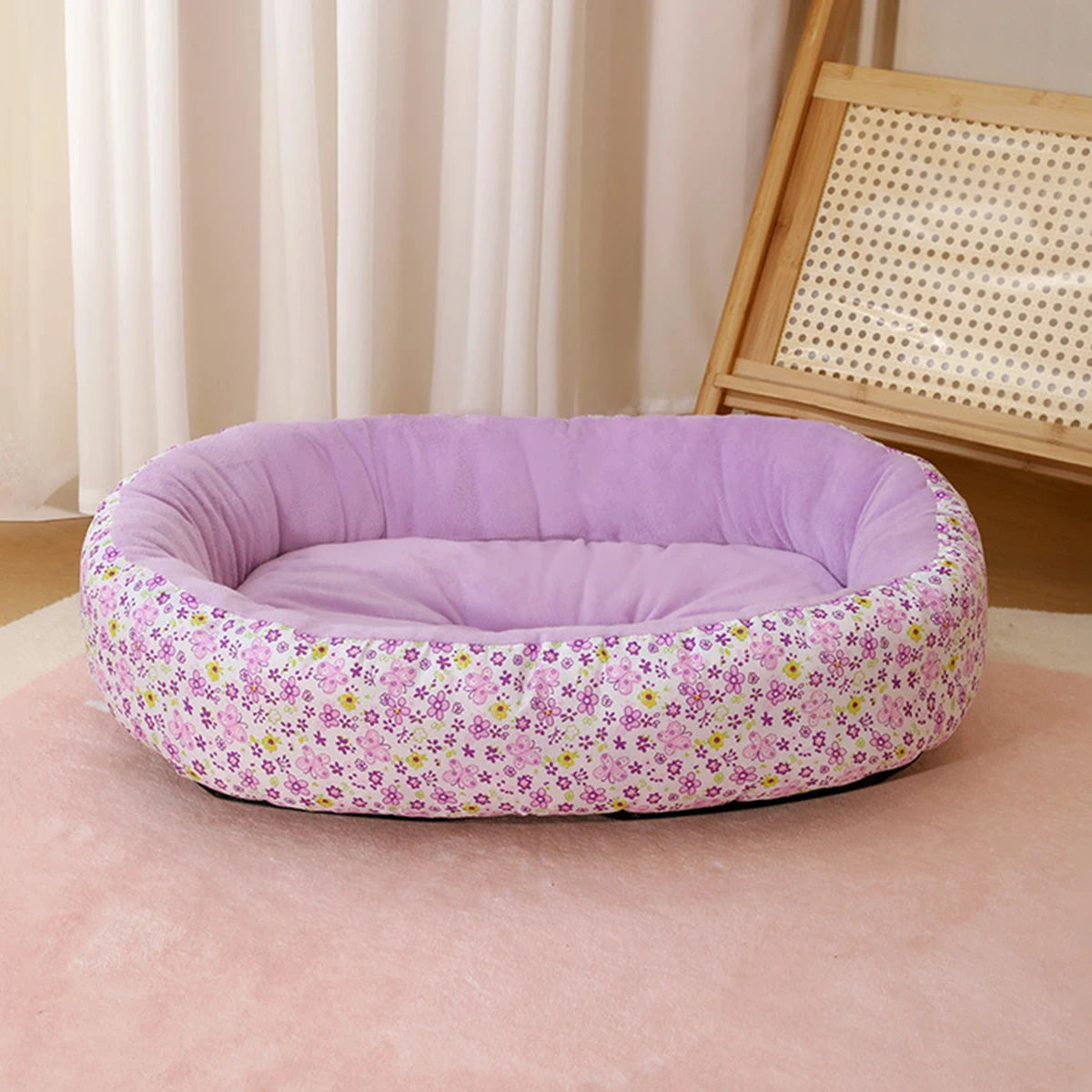 Floral All Season Dog Bed For Dogs And Cats Comfortable