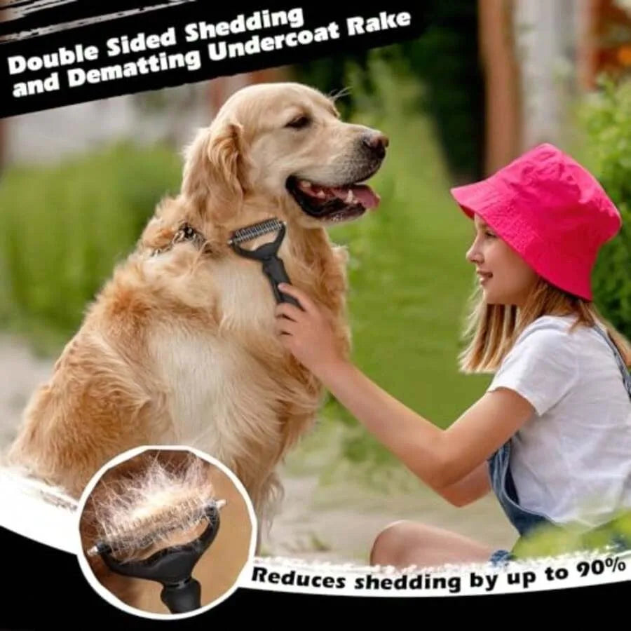 3PCS Self Cleaning Slicker Brush And Pet Grooming Rake