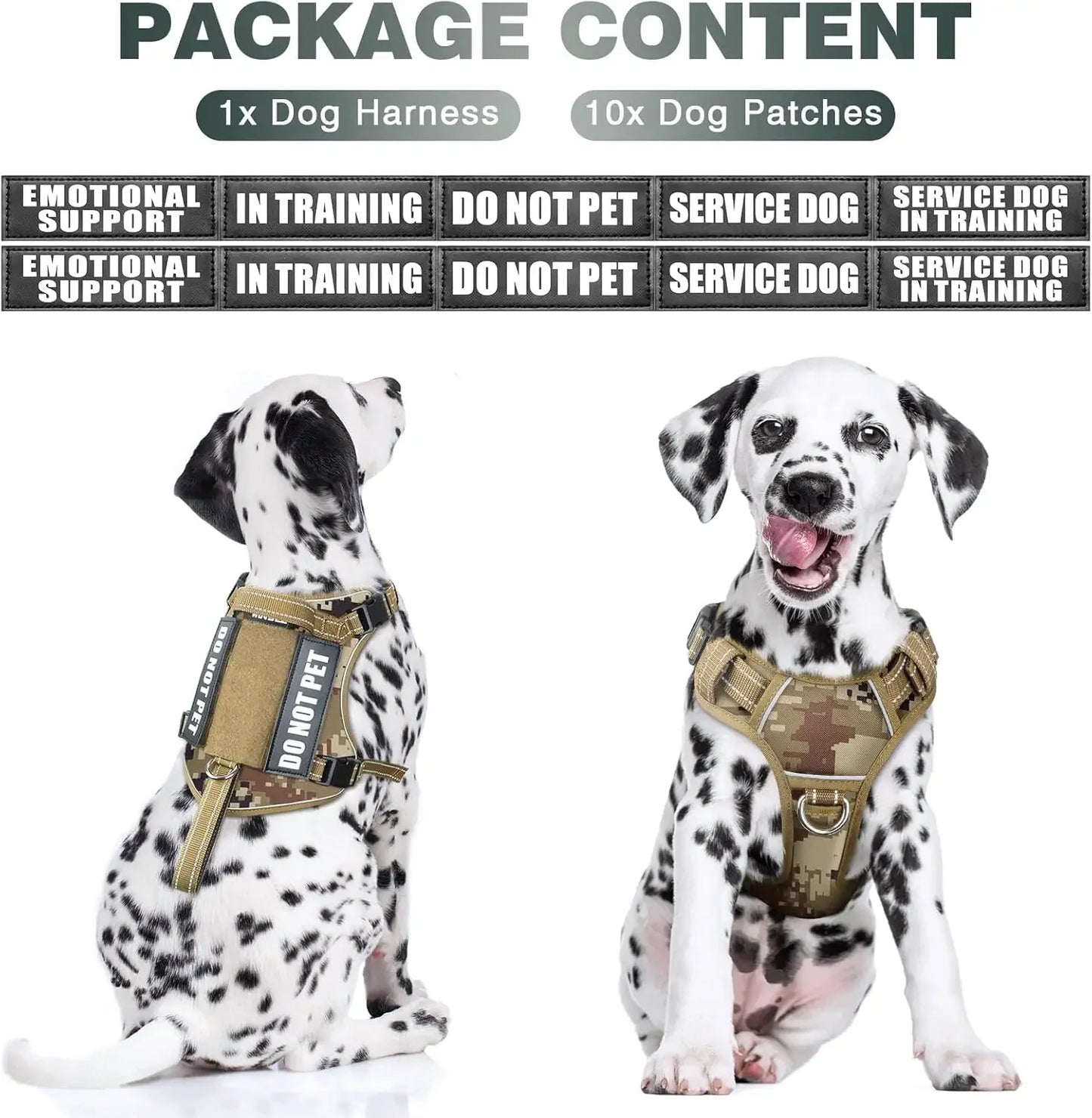 Tactical Dog Harness No Pull With Front Handle Molle System