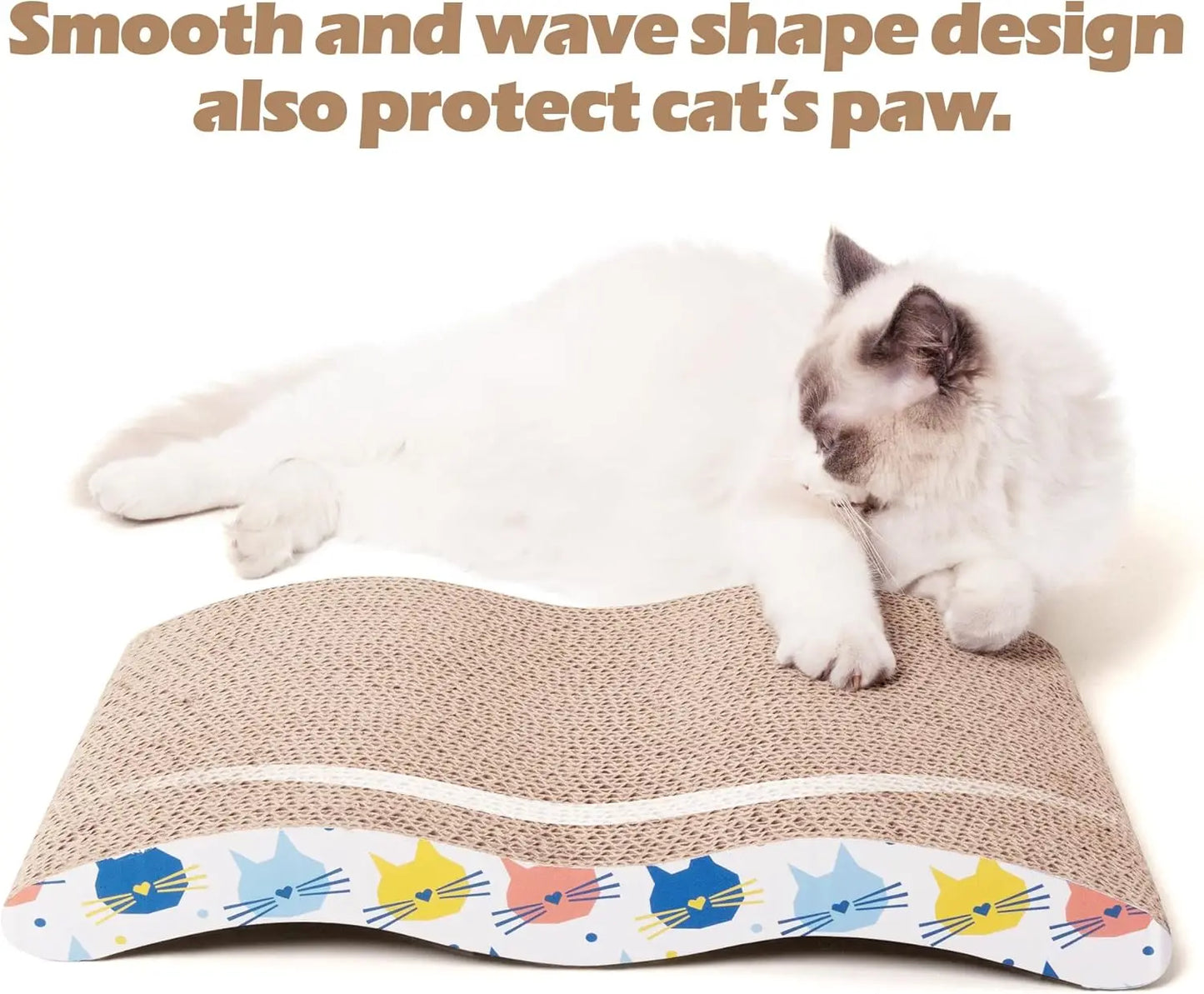 Cat Scratcher Cardboard 3 Pack Corrugated Scratching Pad Wave Shape