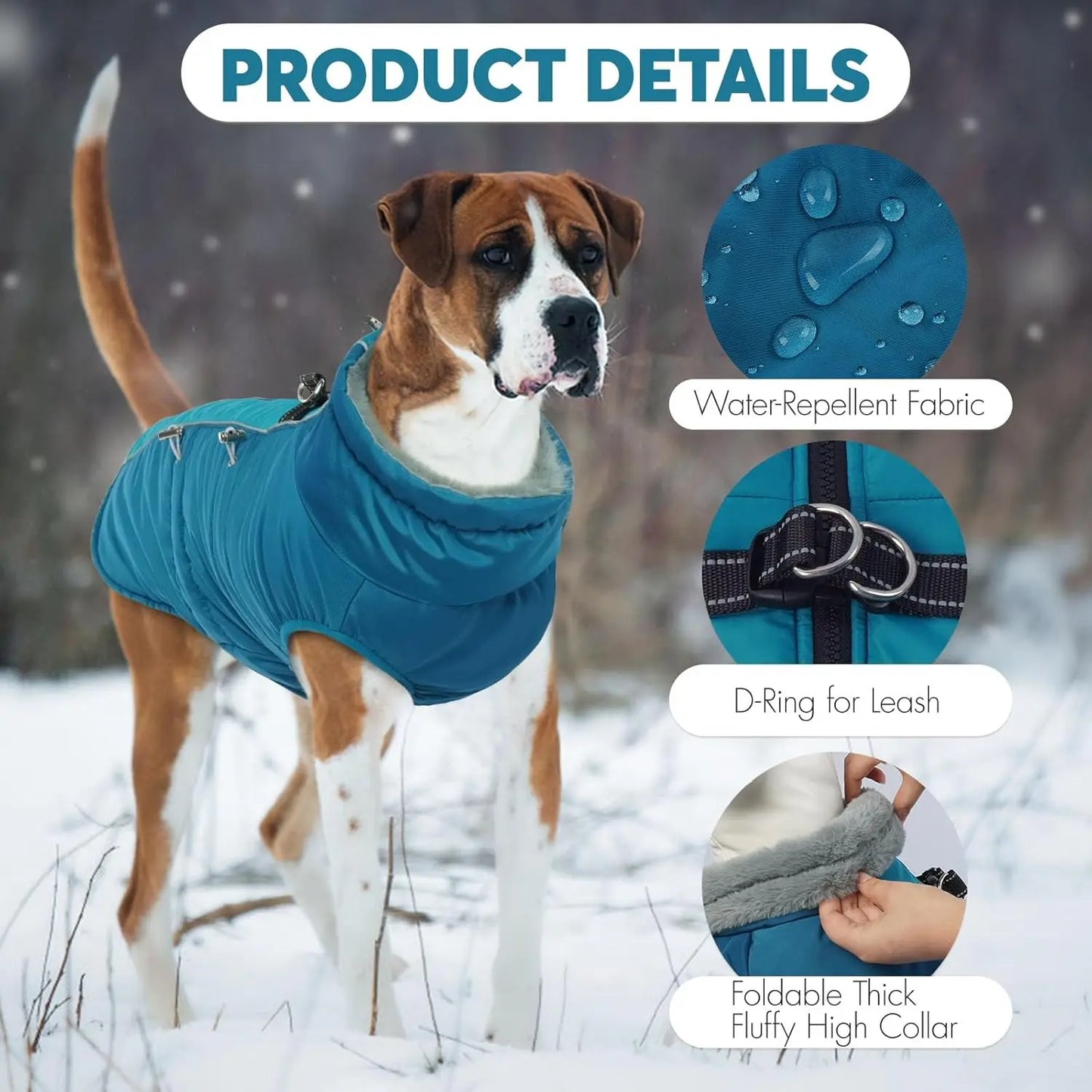 Waterproof Reflective Dog Jacket with Harness
