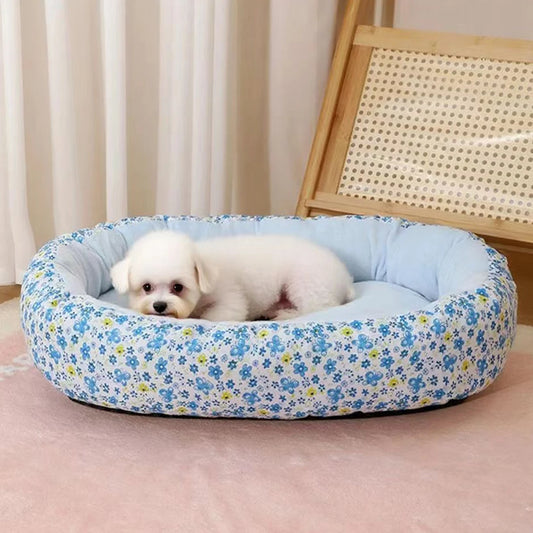 Floral All Season Dog Bed For Dogs And Cats Comfortable