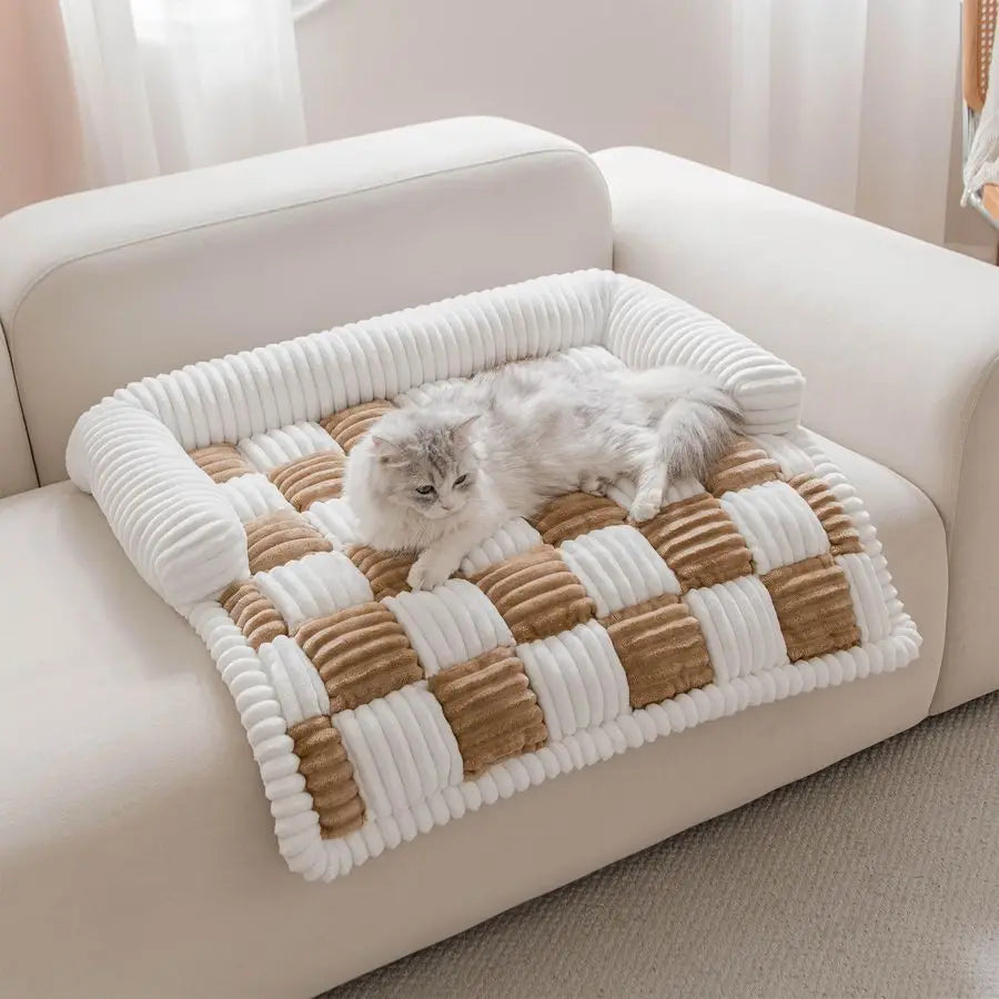UltraSoftPremium Fuzzy Sofa Cover and Plush Pet Bed for DogsAndCats