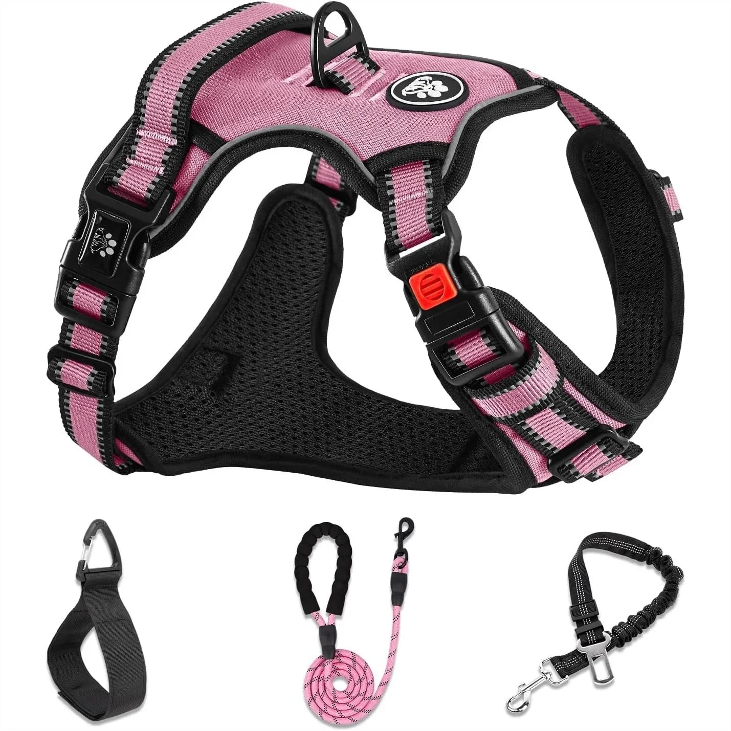 No Pull Dog Harness Adjustable Oxford Reflective No Choke Vest With Leash