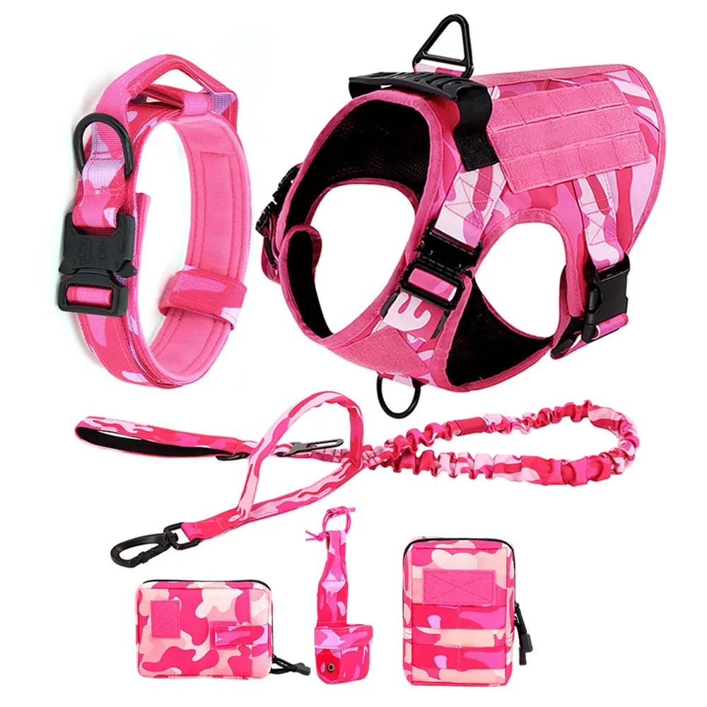 Military Pink Camouflage Dog Harness
