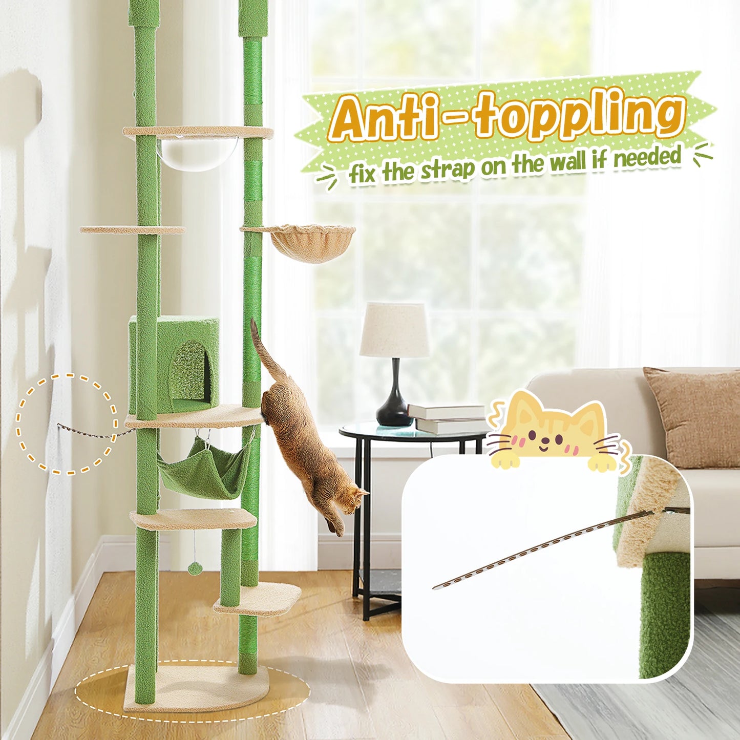 Multi-Level Tall Cat Tree for Indoor Cats