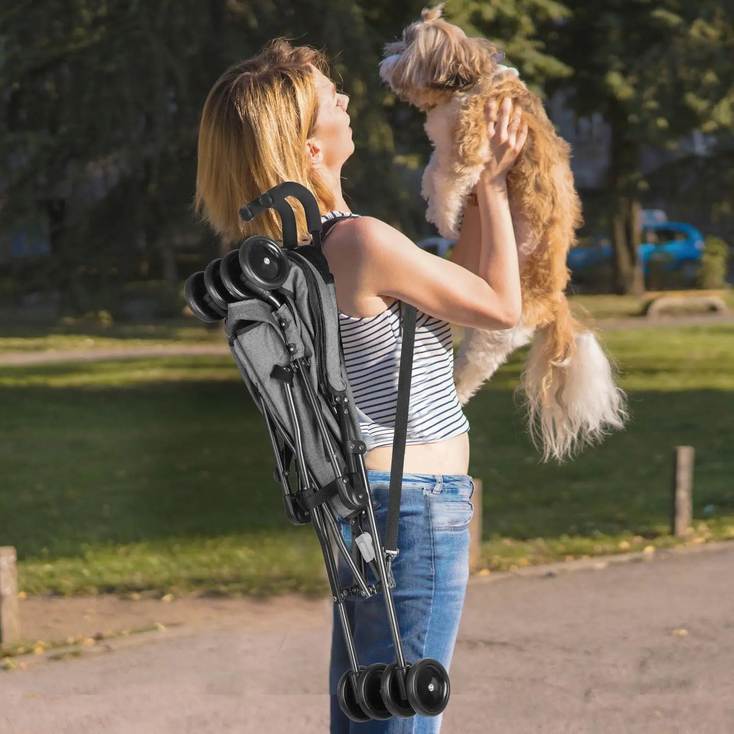Travel Portable Dog Stroller For Small Pets And Cats