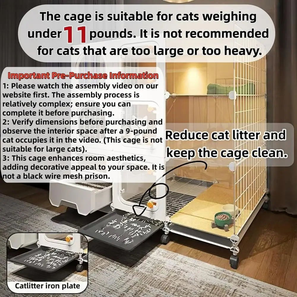 cat cage Indoor with Litter Box