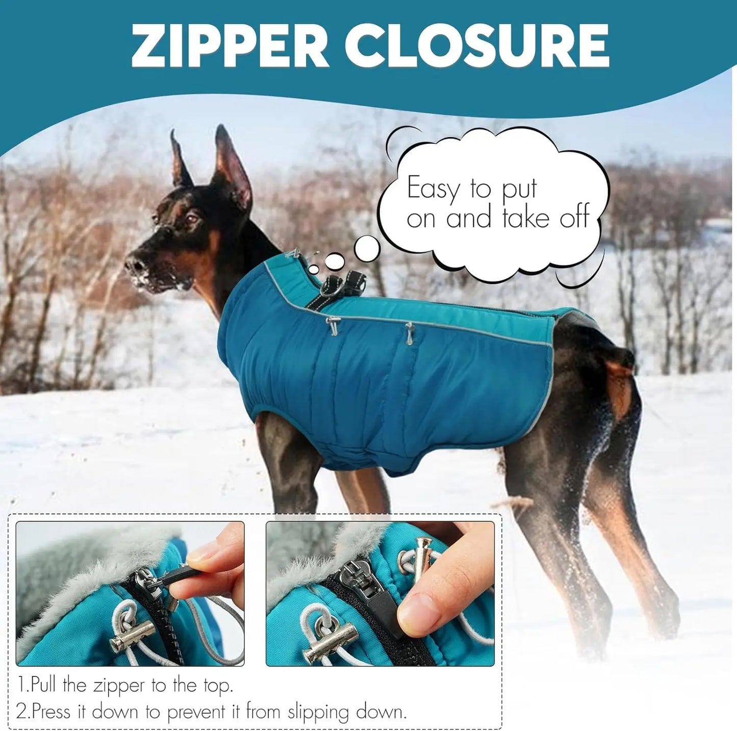 Waterproof Reflective Dog Jacket with Harness