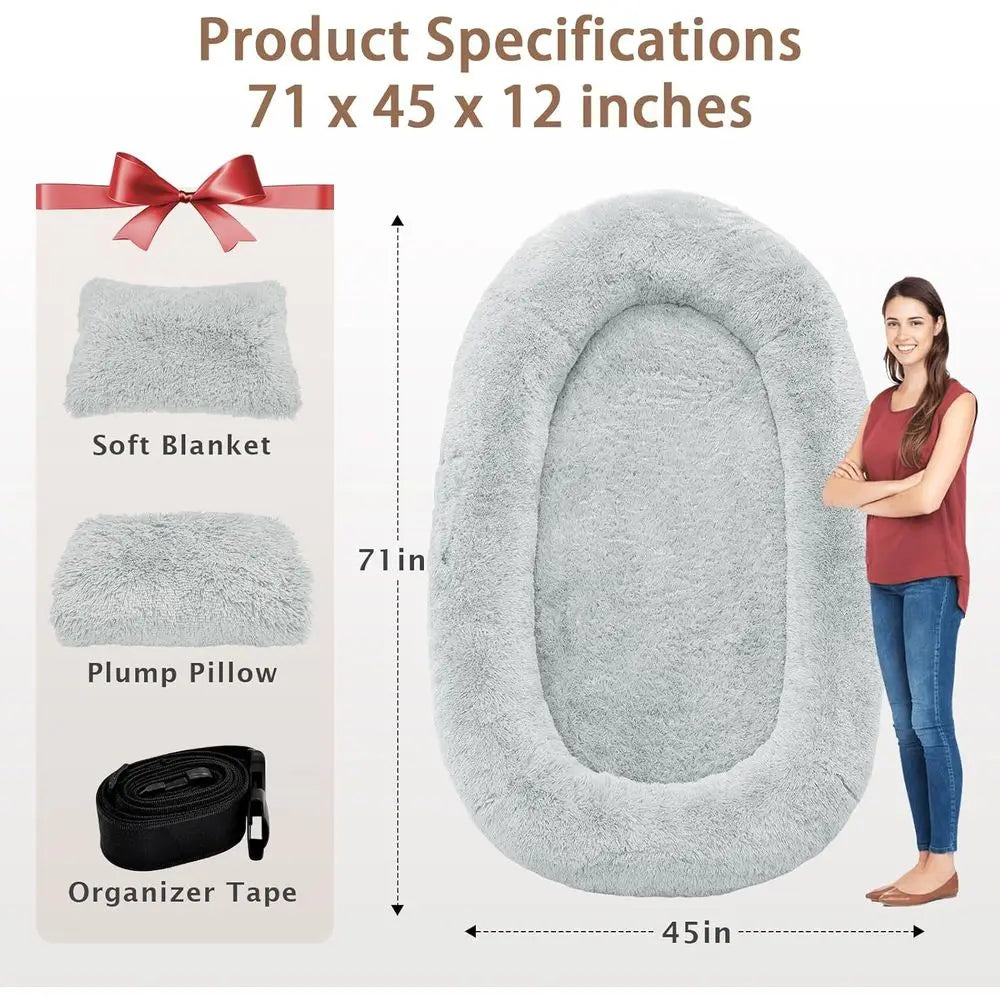 Oversized Memory Foam Dog Bed For Large Pets With Pillow