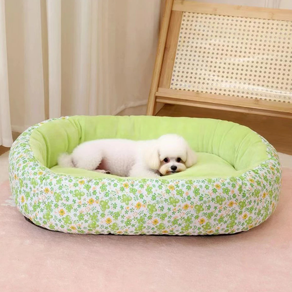 Floral All Season Dog Bed For Dogs And Cats Comfortable