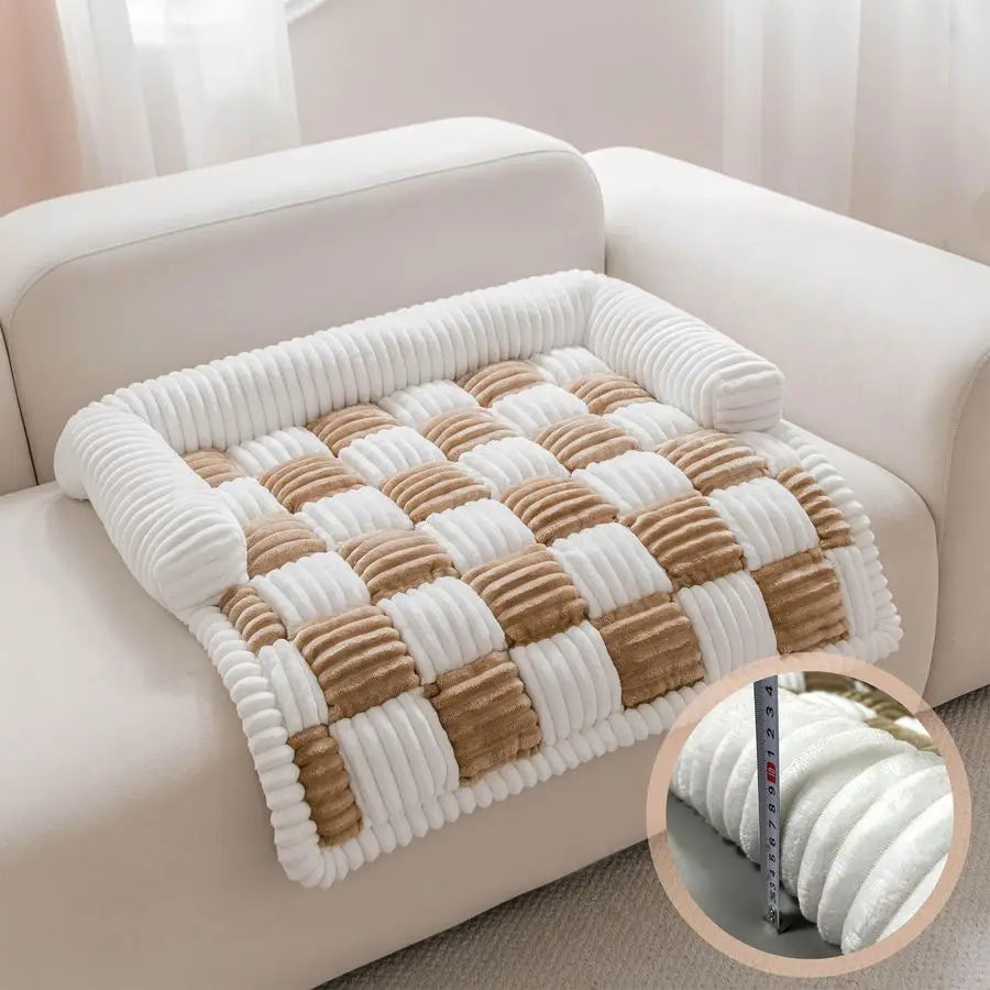 UltraSoftPremium Fuzzy Sofa Cover and Plush Pet Bed for DogsAndCats