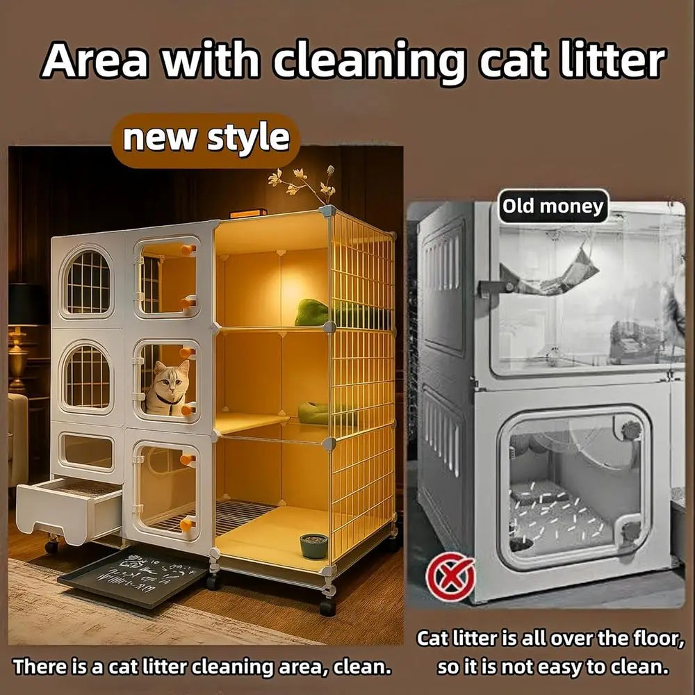 cat cage Indoor with Litter Box