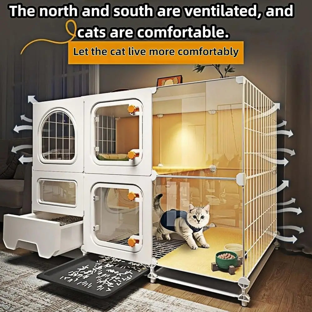 cat cage Indoor with Litter Box
