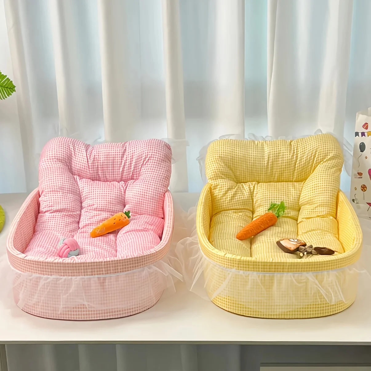 Lace Trimmed Pet Bed Oval For Small Dogs Cats Winter Cozy