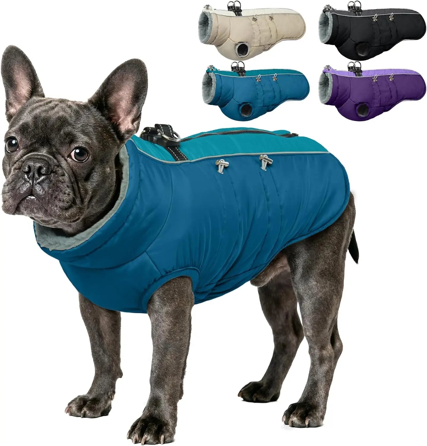 Waterproof Reflective Dog Jacket with Harness