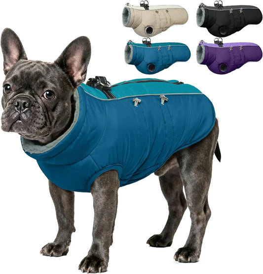 Waterproof Reflective Dog Jacket with Harness