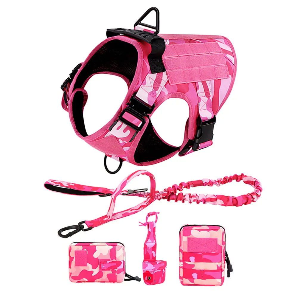 Military Pink Camouflage Dog Harness