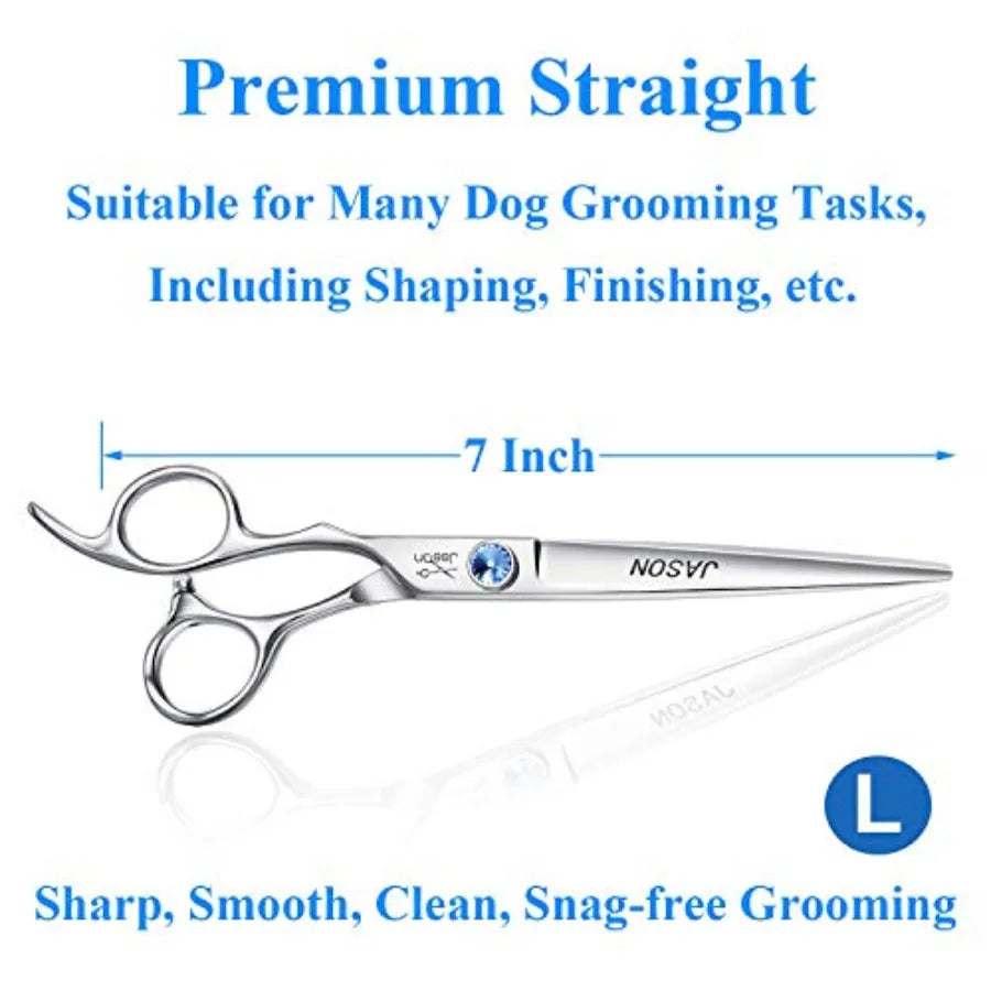 Left Handed 7 Dog Grooming Scissors Set 3 in 1 Ergonomic