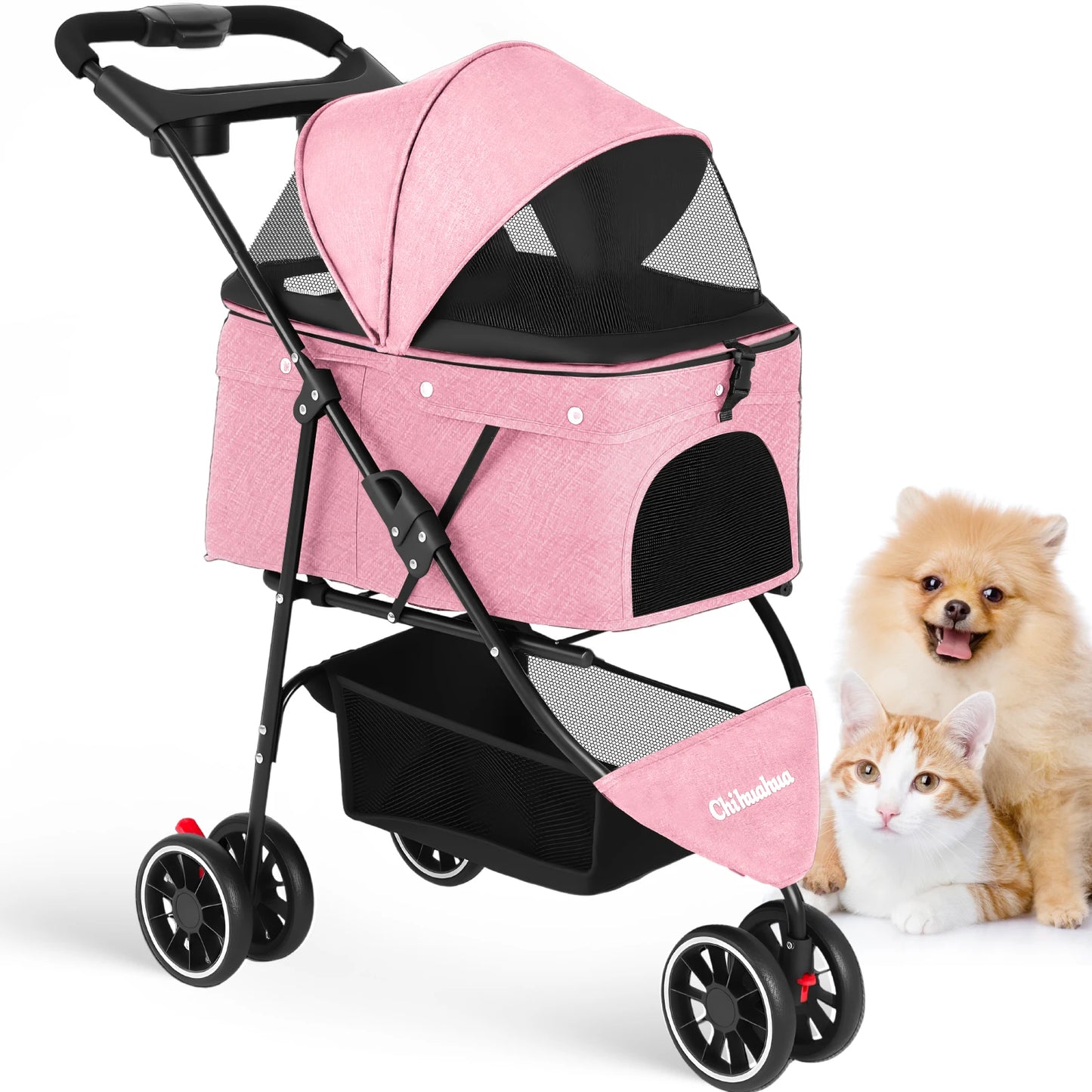 Chihuahua Pet Stroller For Small Dogs And Cats Travel Foldable