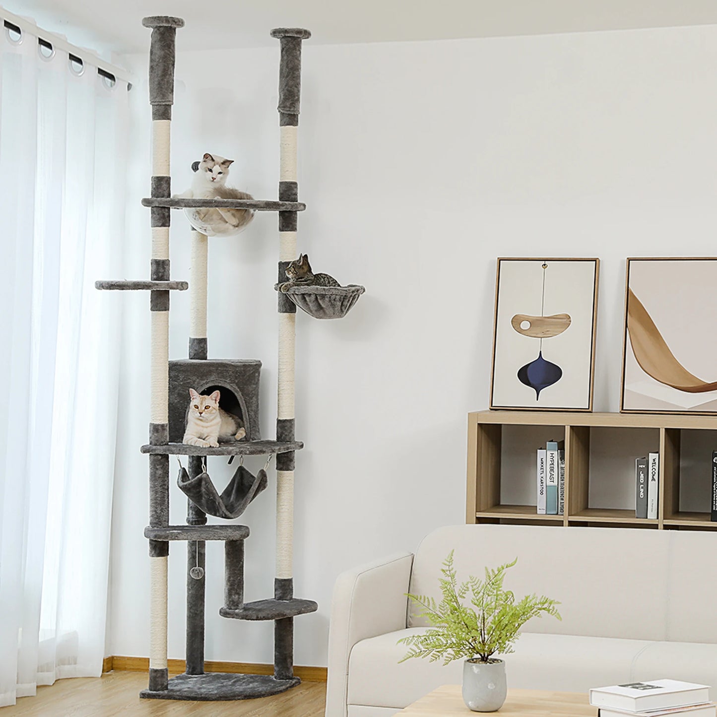 Multi-Level Tall Cat Tree for Indoor Cats
