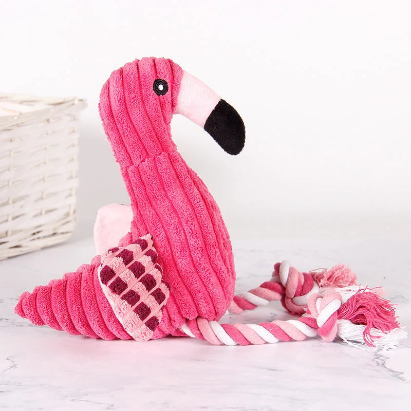 Plush Flamingo Squeaky Toy For Small Dogs Puppy Chew