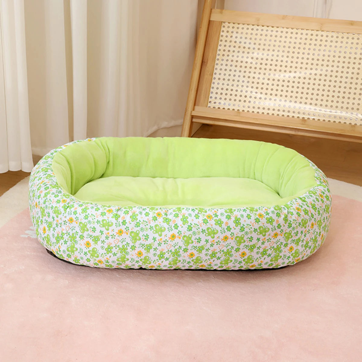 Floral All Season Dog Bed For Dogs And Cats Comfortable