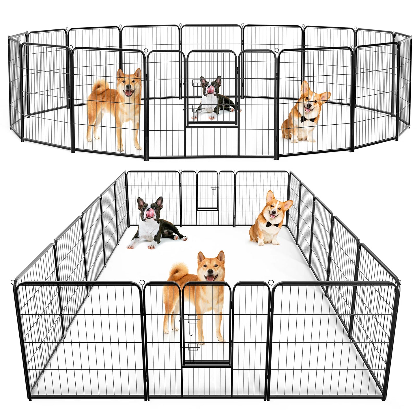 JHK Metal Dog Playpen Foldable Outdoor Exercise Fence