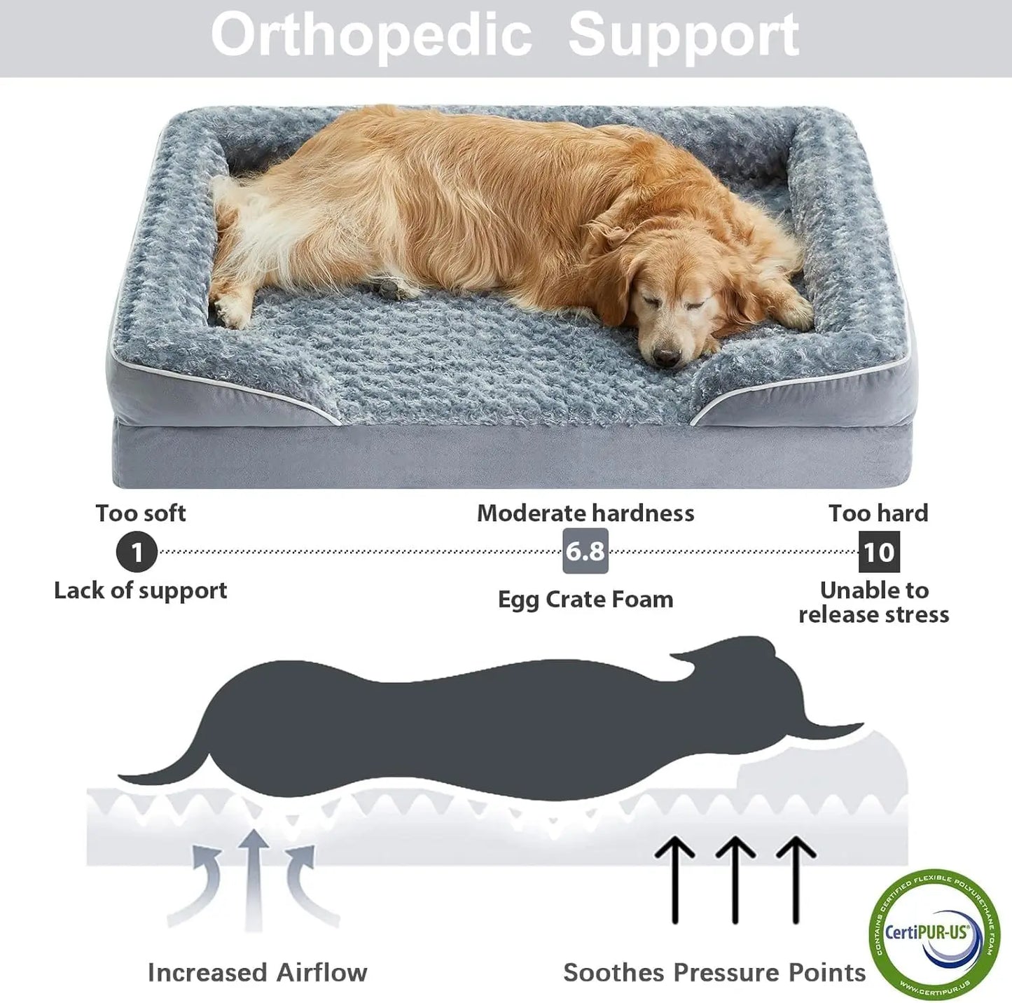 Washable Orthopedic Dog Sofa Bed with Waterproof Lining