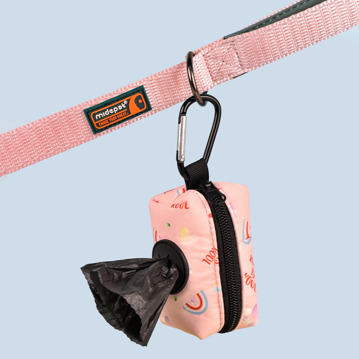 None Dog Poop Bag Holder Leash Attachment Dispenser