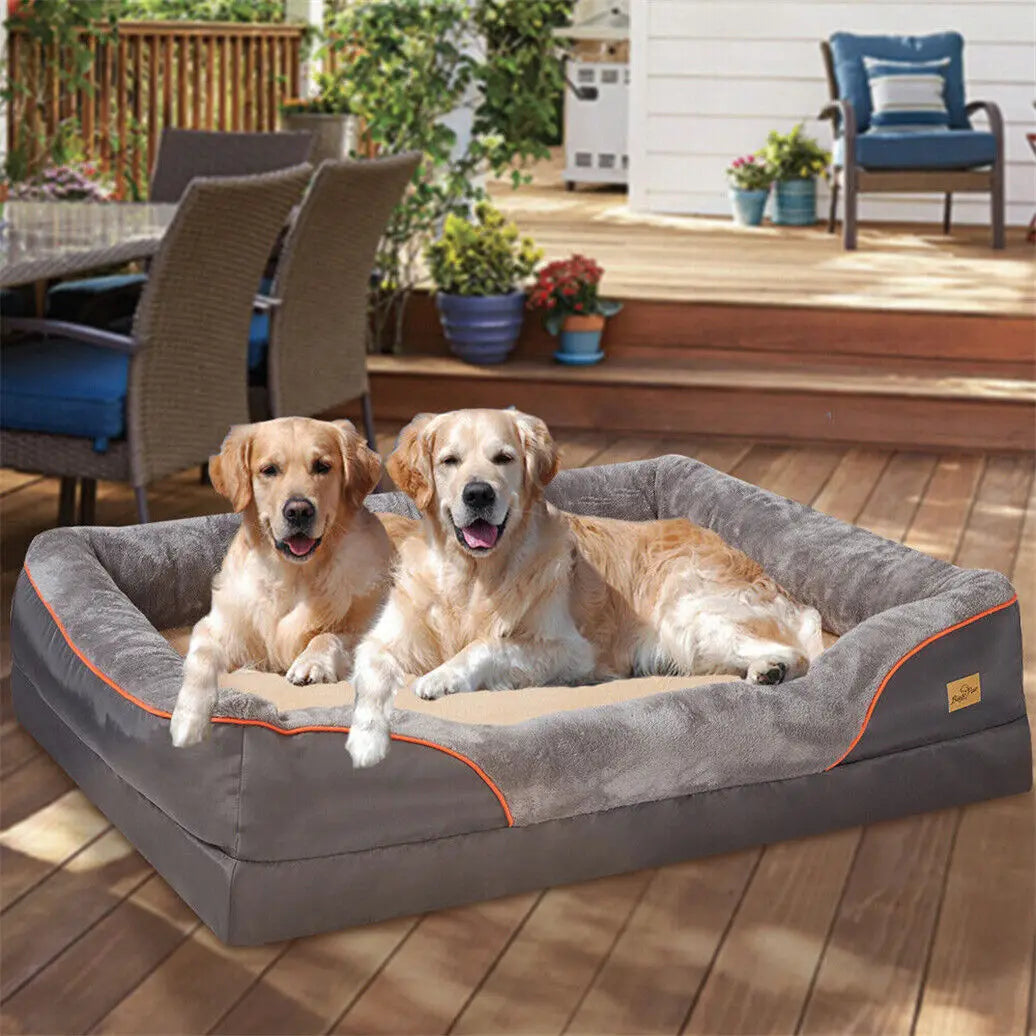 BINGOPAWCN Orthopedic Memory Foam Bolstered Waterproof Dog Bed