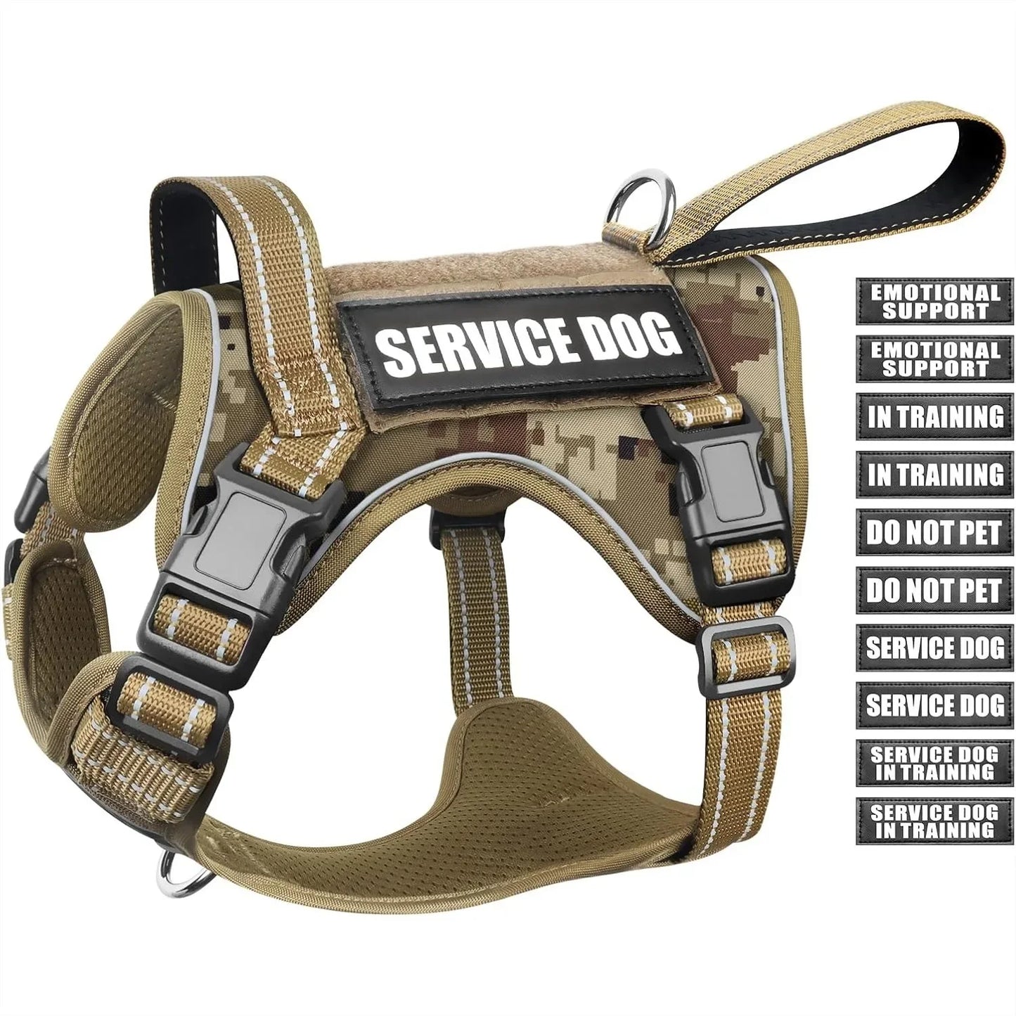Tactical Dog Harness No Pull With Front Handle Molle System
