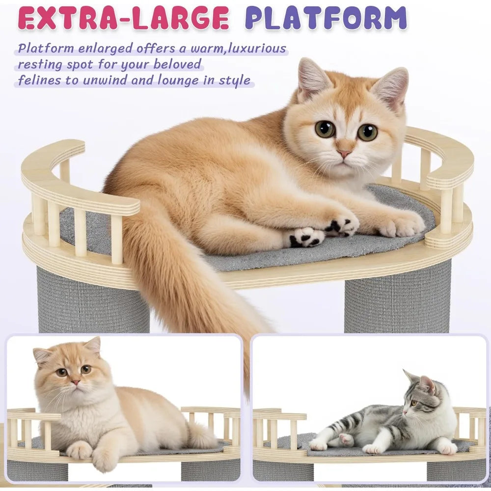 RBXC Tall Cat Tree With 5 Levels Tower Condo Hammocks